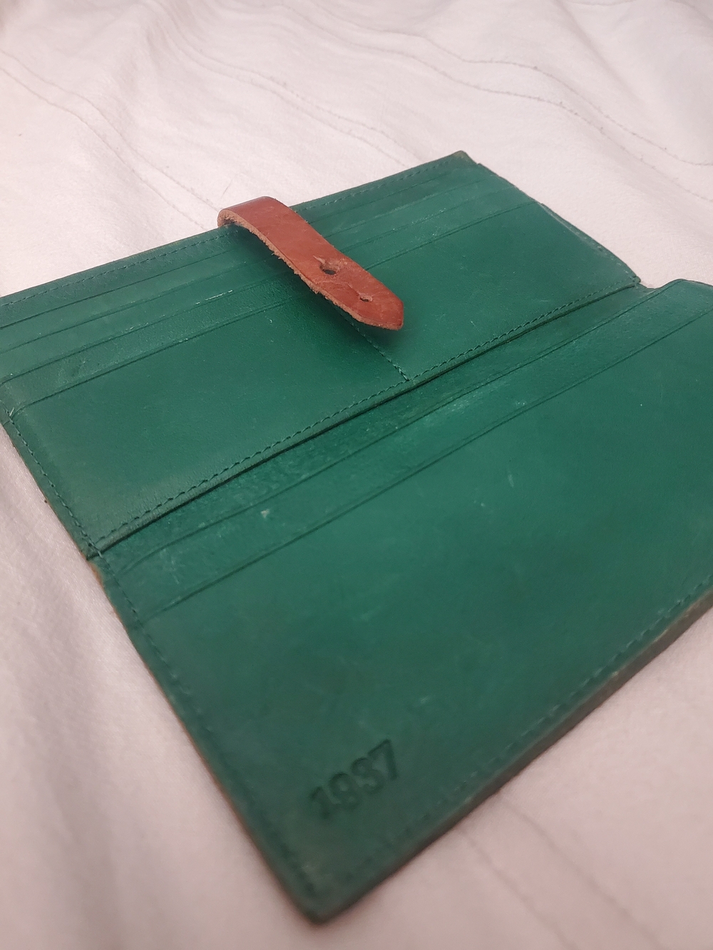 Madewell Post Green and Yellow Tan Leather Wallet - Picture 5 of 7